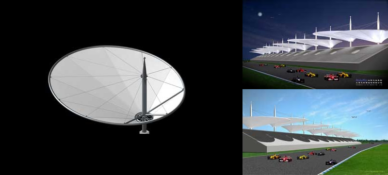 上海国际赛车场副看台屋顶膜结构工程
