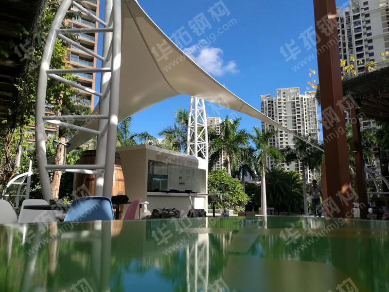 三亚湾红树林海鲜广场户外张拉膜工程案例